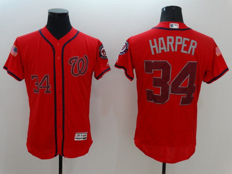 Men Washington Nationals #34 Harper Red Elite 2022 MLB Jersey->washington nationals->MLB Jersey